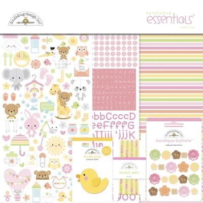 Doodlebug Baby Girl Scapbook Set - Essentials Kit